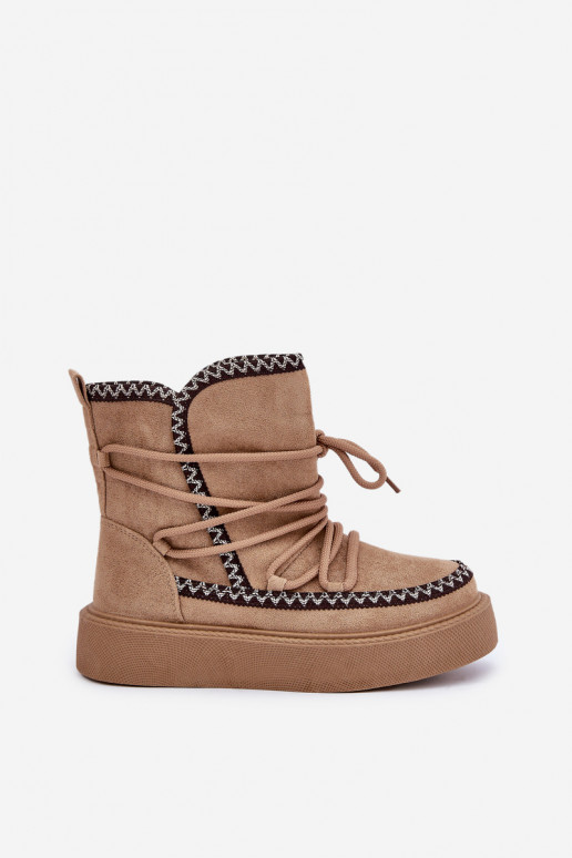 Botas de nieve con plataforma en color marrón