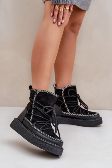 Botas de nieve con plataforma en color negro 2