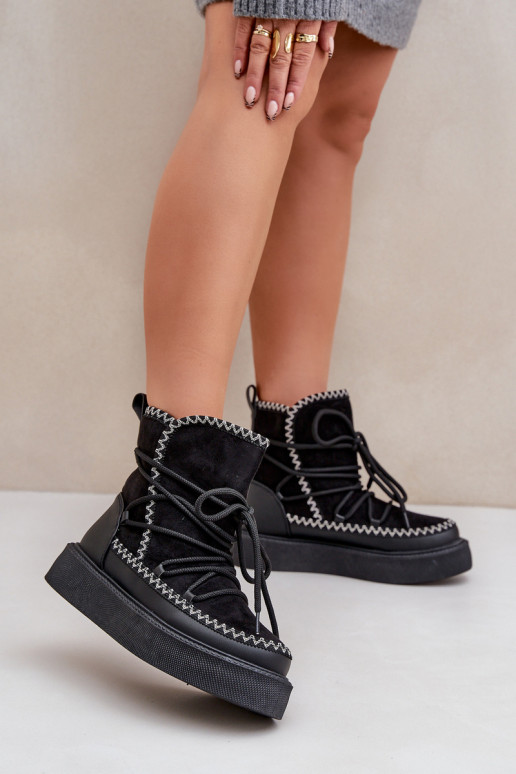 Botas de nieve con plataforma en color negro