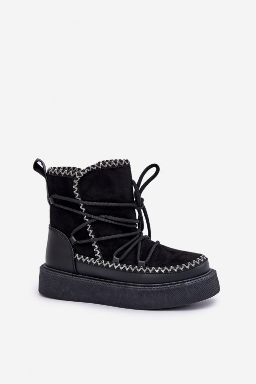 Botas de nieve Femenino Z Haftem con una plataforma de color negro Activadoleris