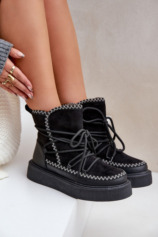 Botas de nieve con plataforma en color negro