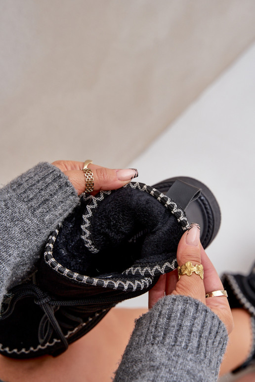 Botas de nieve Femenino Z Haftem con una plataforma de color negro Activadoleris