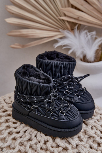 Botas de nieve Infantil calentamiento Grubym con pelo dentro de color negro Activadostira