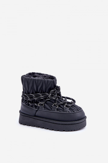 Botas de nieve Infantil calentamiento Grubym con pelo dentro de color negro Activadostira 2