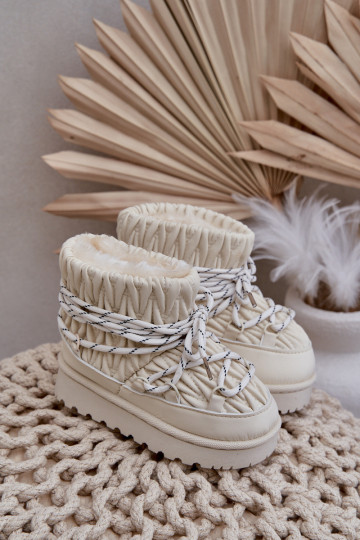 Botas de nieve Infantil calentamiento Grubym con pelo dentro color marfil Activadostira