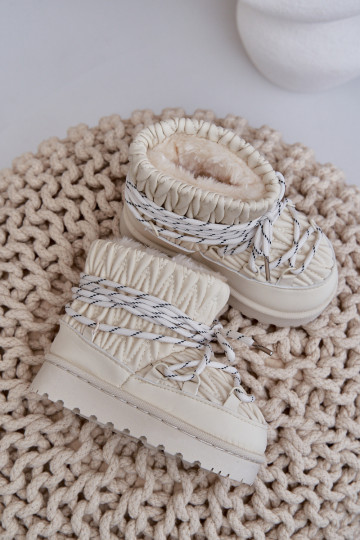 Botas de nieve Infantil calentamiento Grubym con pelo dentro color marfil Activadostira 2