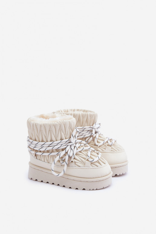 Botas de nieve Infantil calentamiento Grubym con pelo dentro color marfil Activadostira