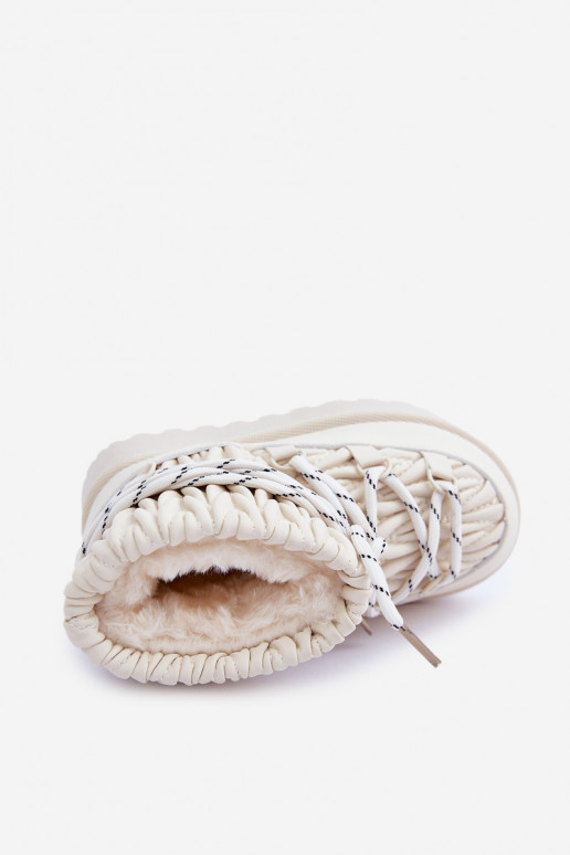 Botas de nieve Infantil calentamiento Grubym con pelo dentro color marfil Activadostira
