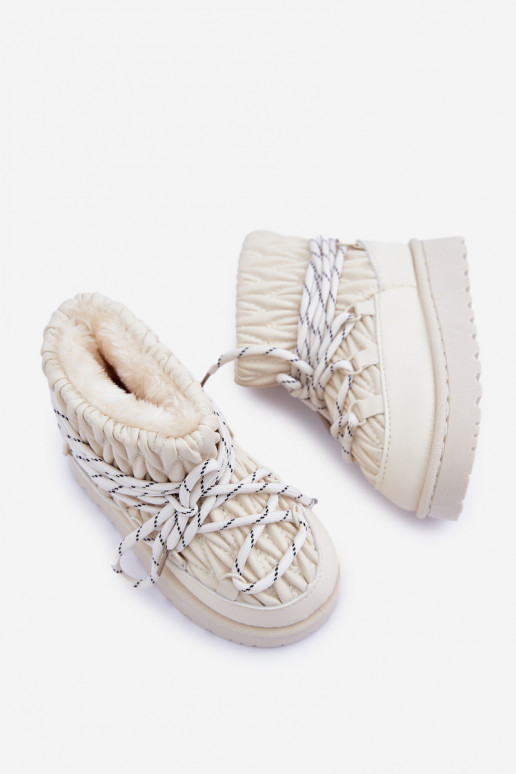 Botas de nieve Infantil calentamiento Grubym con pelo dentro color marfil Activadostira