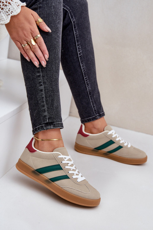 Zapatillas modelo zapatos. baja de las mujeres beige EnnorAen