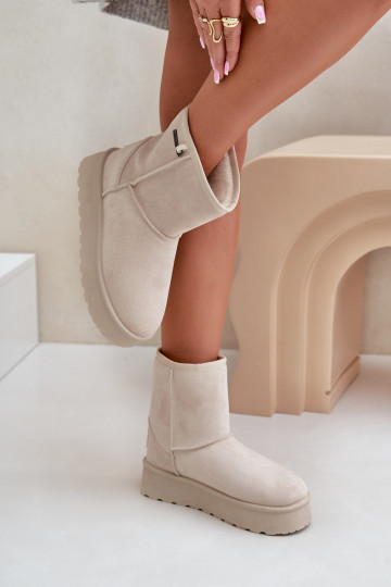 Alto Botas de nieve Femenino con una plataforma Big Star OO274897 color marfil