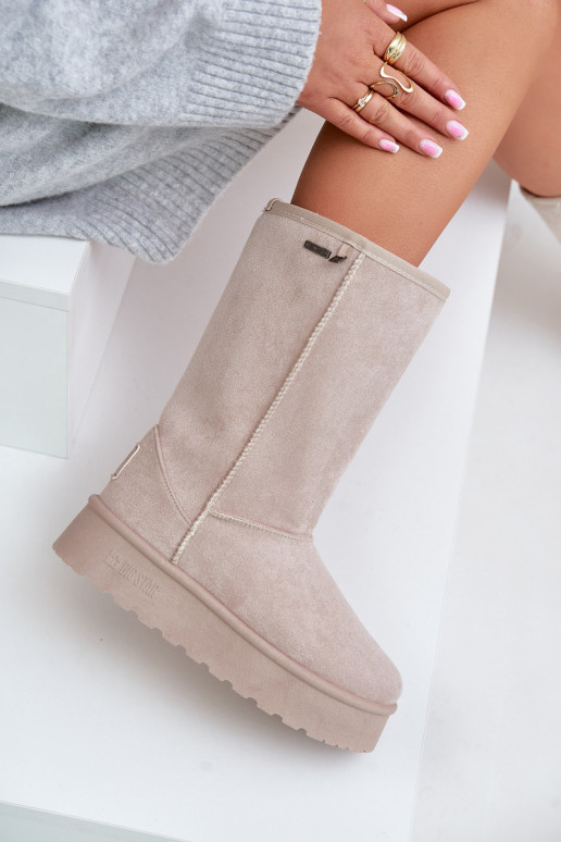 Alto Botas de nieve con una plataforma Big Star OO274894 color marfil Alto Botas de nieve con una plataforma Big Star OO274894 color marfil