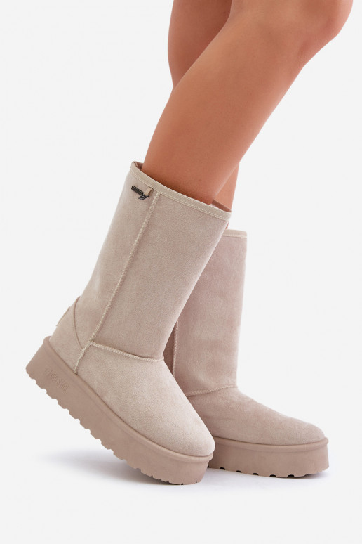 Alto Botas de nieve con una plataforma Big Star OO274894 color marfil Alto Botas de nieve con una plataforma Big Star OO274894 color marfil