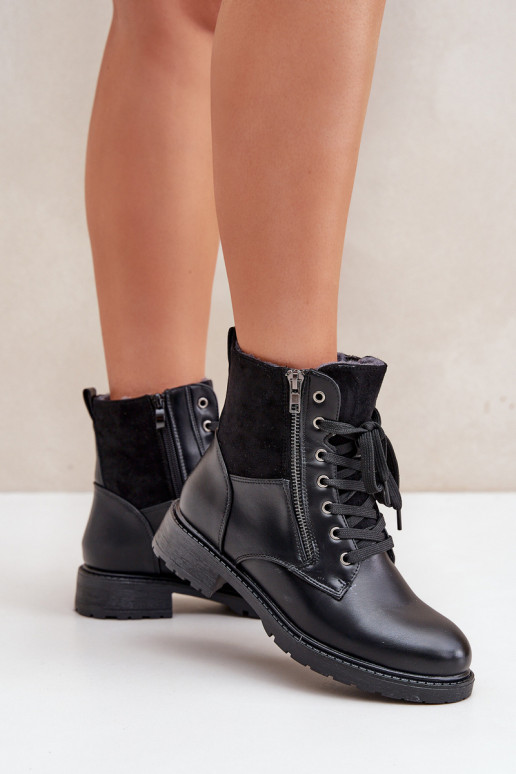 calentamiento Botas con tacones anchos Eko Piel de color negro Activadooise