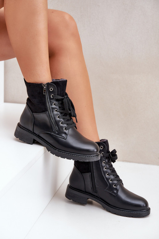 calentamiento Botas con tacones anchos Eko Piel de color negro Activadooise