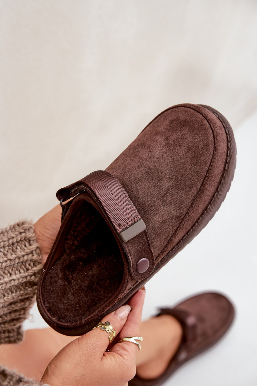 Zapatillas forradas para mujer con plataforma en color chocolate Neliel