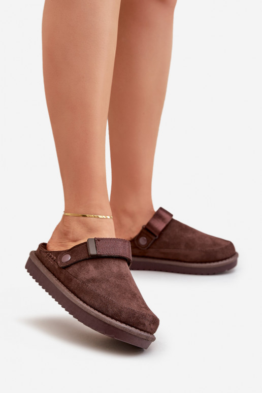 Zapatillas forradas para mujer con plataforma en color chocolate Neliel