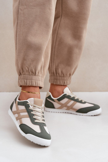 Zapatillas bajas de estilo casual en color arena-verde Eezore 2