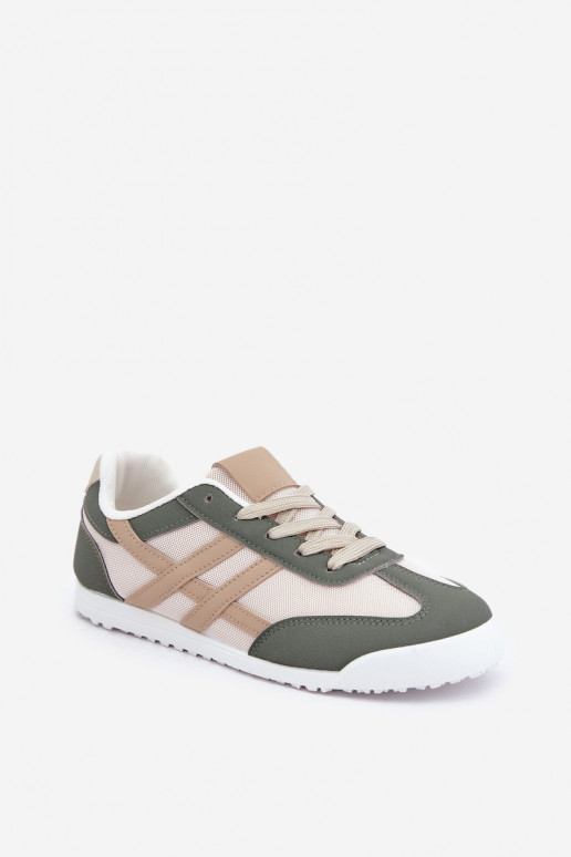 Zapatillas bajas de estilo casual en color arena-verde Eezore