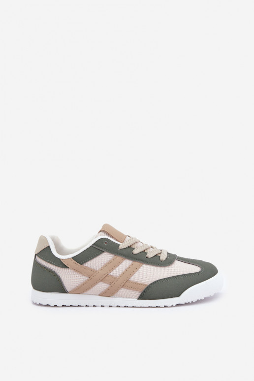 Zapatillas bajas de estilo casual en color arena-verde Eezore