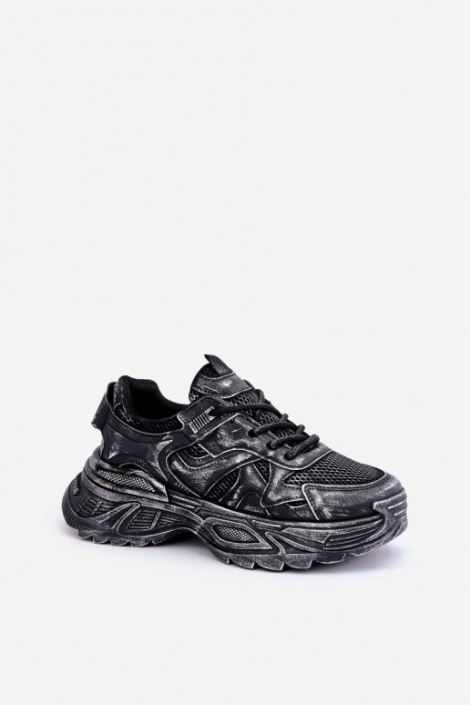 Botines de estilo sneaker para mujer Z con desgastes y plataforma en color negro SeladĮen