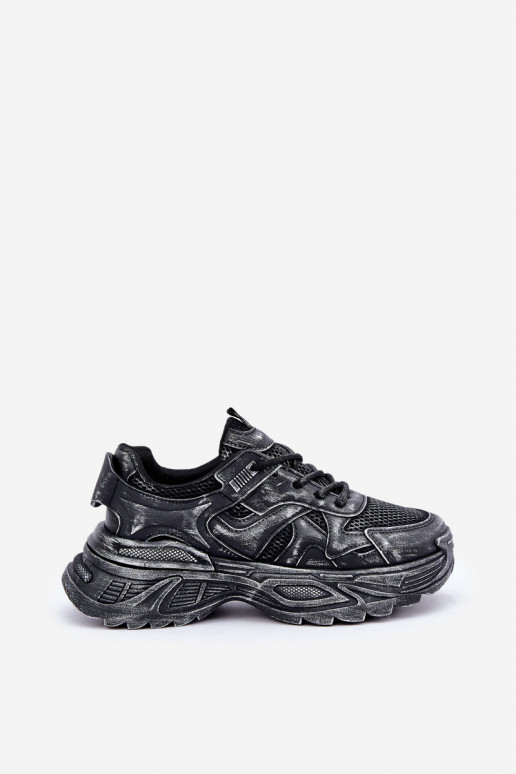 Botines de estilo sneaker para mujer Z con desgastes y plataforma en color negro SeladĮen