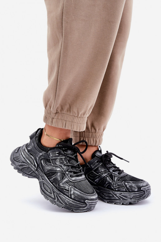 Botines de estilo sneaker para mujer Z con desgastes y plataforma en color negro SeladĮen