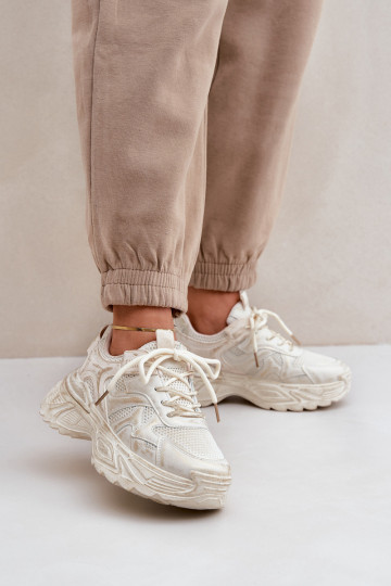 Zapatillas modelo zapatos. Femenino Z Przetarciami con una plataforma beige SeladAen 2