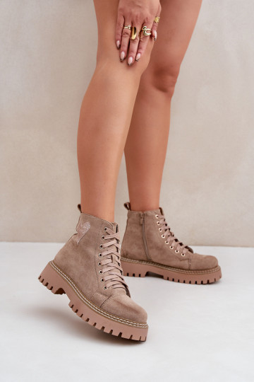Botas de mujer Z con brillooAym con corazonesm beige Activadoriri 2