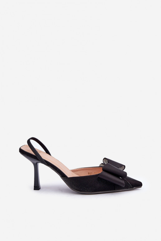  zapatos de tacón alto con cintas de color negro Selatea