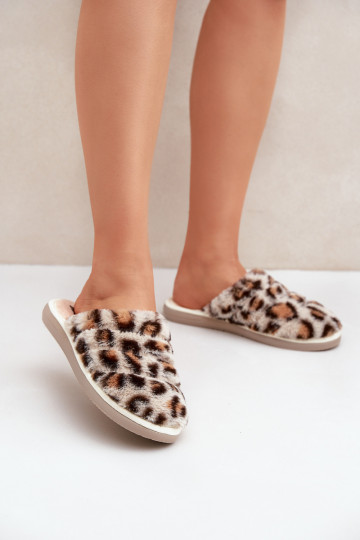 con un abrigo de piel Zapatillas Femenino con estampados de piel de leopardo Inblu EK000008 beige