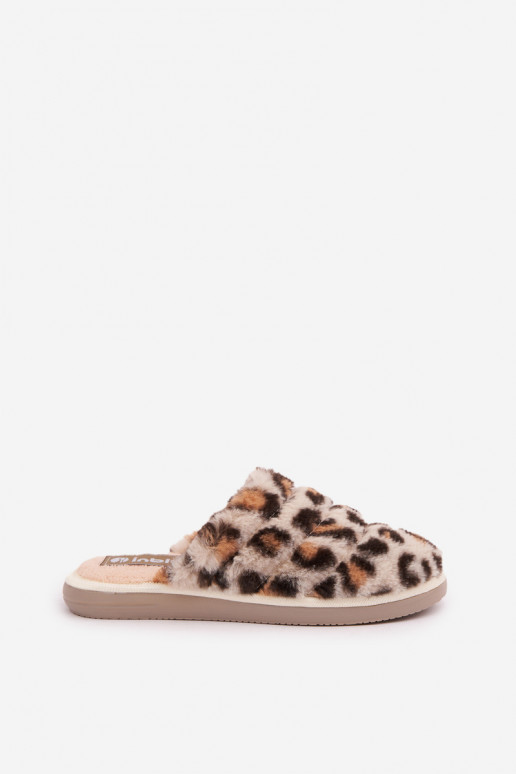 con un abrigo de piel Zapatillas Femenino con estampados de piel de leopardo Inblu EK000008 beige con un abrigo de piel Zapatillas Femenino con estampados de piel de leopardo Inblu EK000008 beige