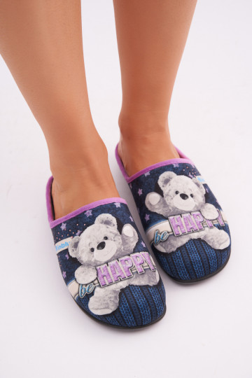 zapatos hecho en casa Femenino Zapatillas con oso Inblu GF000025 azul oscuro 2