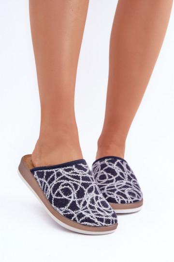 con brillo Zapatillas Femenino Inblu CT000028 azul oscuro