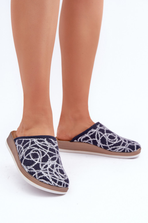 pantuflas brillantes para mujer Inblu CT000028 color azul marino
