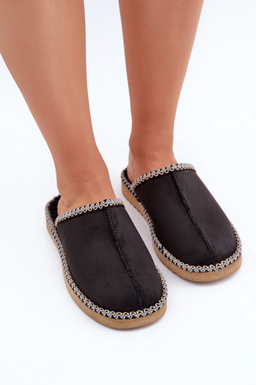 zapatos hecho en casa Zapatillas Z Haftem Femenino Inblu EY000028 de color negro zapatos hecho en casa Zapatillas Z Haftem Femenino Inblu EY000028 de color negro