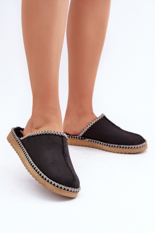 zapatos hecho en casa Zapatillas Z Haftem Femenino Inblu EY000028 de color negro zapatos hecho en casa Zapatillas Z Haftem Femenino Inblu EY000028 de color negro