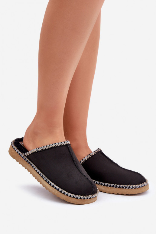 zapatos de casa pantuflas Z Haftem para mujer Inblu EY000028 color negro