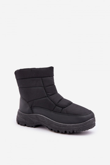 botas de nieve para hombres con forro de pelaje negro Linnora