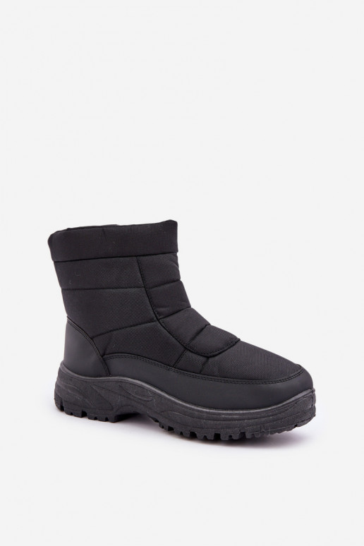 botas de nieve para hombres con forro de pelaje negro Linnora