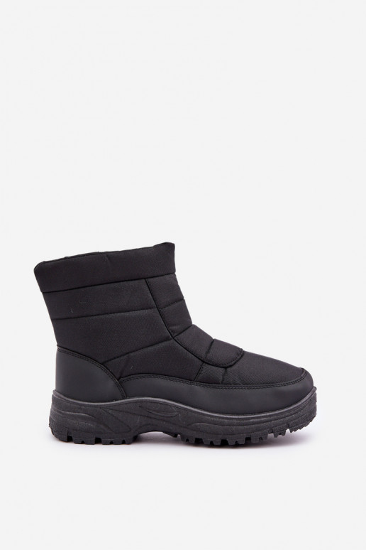 botas de nieve para hombres con forro de pelaje negro Linnora