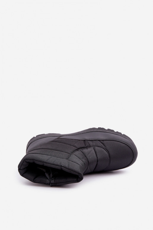 botas de nieve para hombres con forro de pelaje negro Linnora