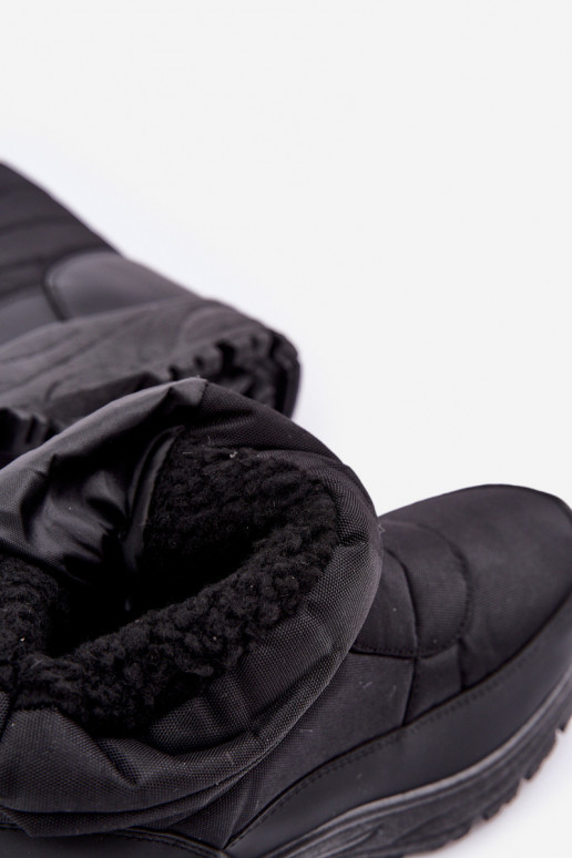 botas de nieve para hombres con forro de pelaje negro Linnora