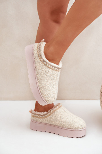 Botas de nieve Femenino con una plataforma Z Haftem color marfil Tirissa