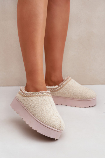 Botas de nieve Femenino con una plataforma Z Haftem color marfil Tirissa 2