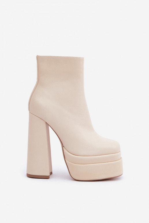 Botas con una plataforma I Registro calentamiento color marfil Selahra