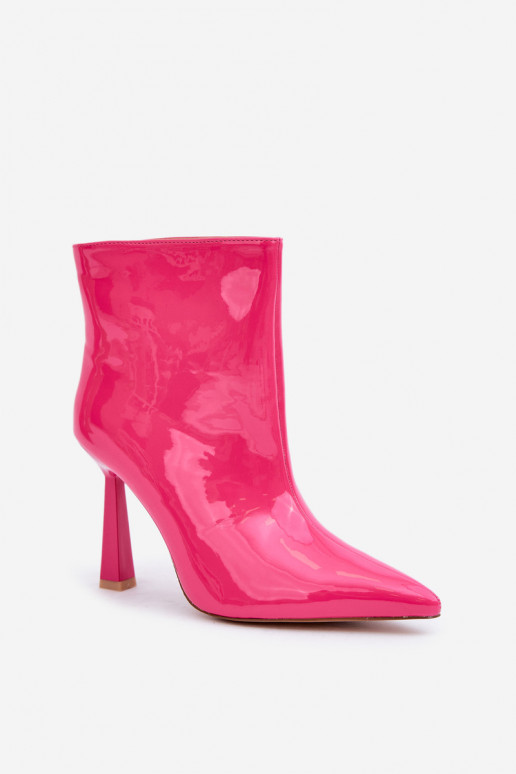 botines con efecto charol modelo Szpice de tipo slip-on color rosa Seliri