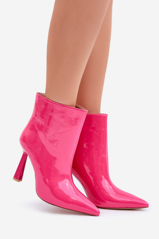 con efecto barniz Botas Activado Szpice Un modelo convincente color rosa Seliri
