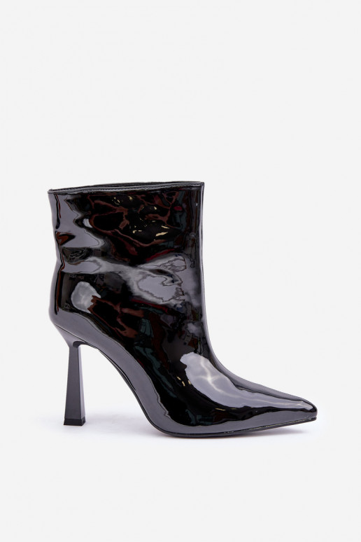 con efecto barniz Botas Activado Szpice Un modelo convincente de color negro Seliri con efecto barniz Botas Activado Szpice Un modelo convincente de color negro Seliri