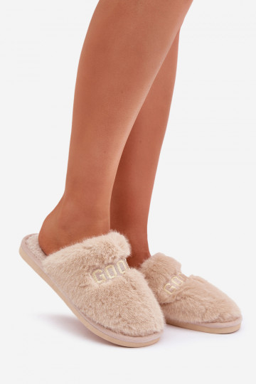 Zapatillas Femenino con un abrigo de piel I Activadopisem beige Kalelia